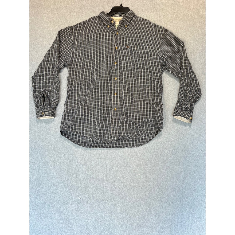 LL Bean Men's Regular Fit Plaid Long Sleeve Button Down Shirt Large Outdoor